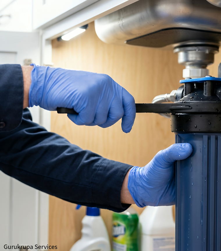 RO technician servicing a purifier at a customer's home in Chinchwad